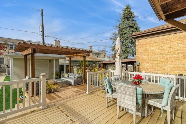 deck featuring a pergola