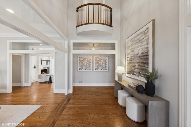 entrance foyer with hardwood / wood-style floors