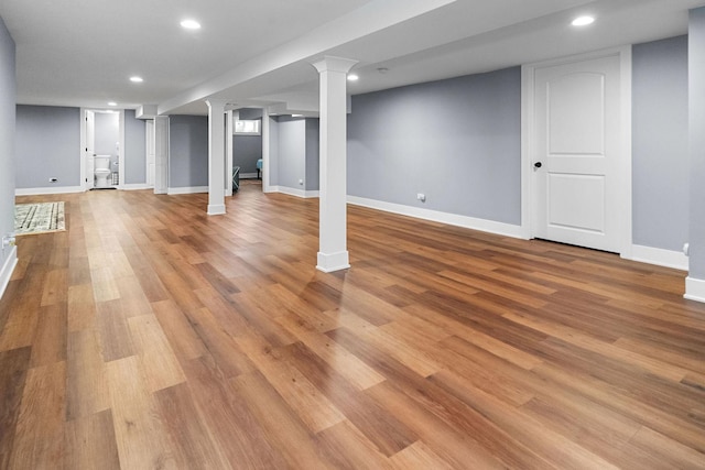 820 Exmoor Rd, Olympia Fields, IL 60461 - finished basement with baseboards, recessed lighting, and wood finished floors