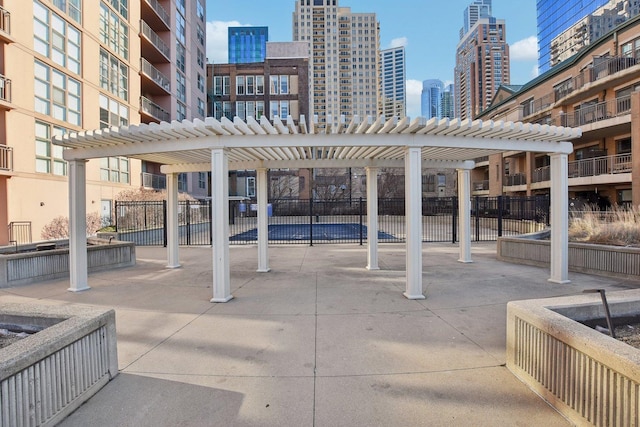 view of patio / terrace featuring a pergola