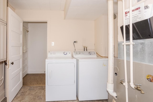 laundry area featuring washing machine and clothes dryer