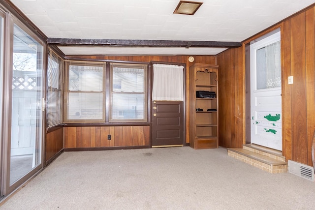 interior space with beam ceiling