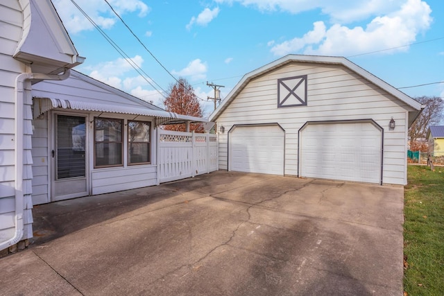 view of garage