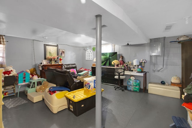 basement with plenty of natural light