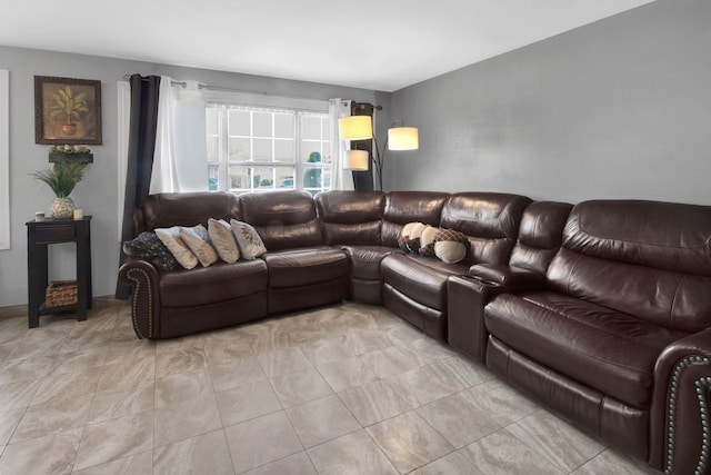 view of tiled living room