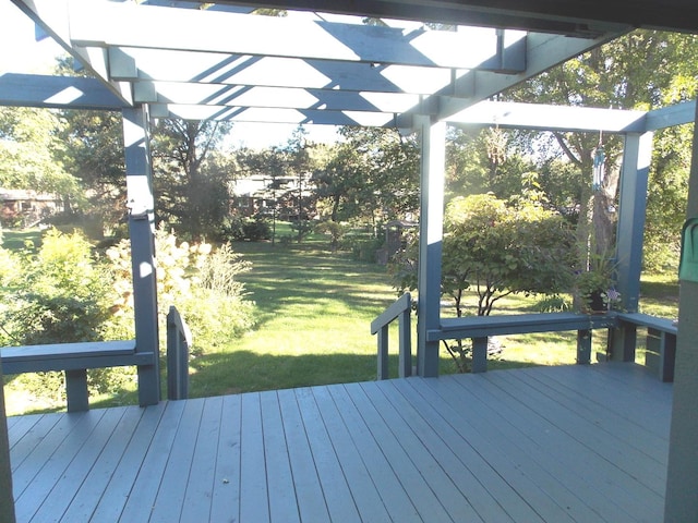 deck featuring a yard