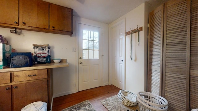 doorway featuring light hardwood / wood-style flooring