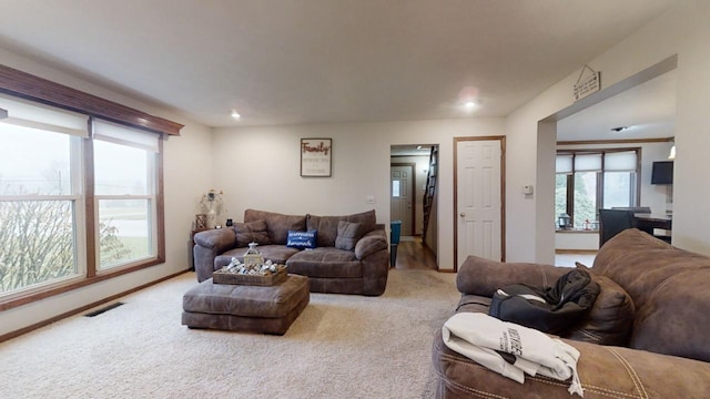 view of carpeted living room