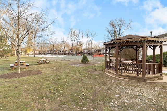 view of yard featuring a gazebo