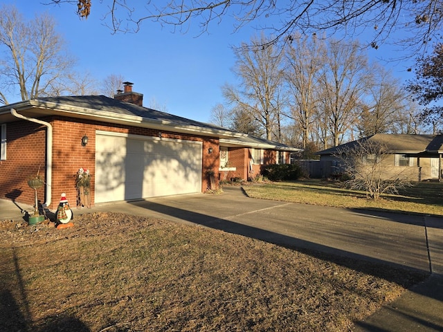 view of side of property featuring a garage