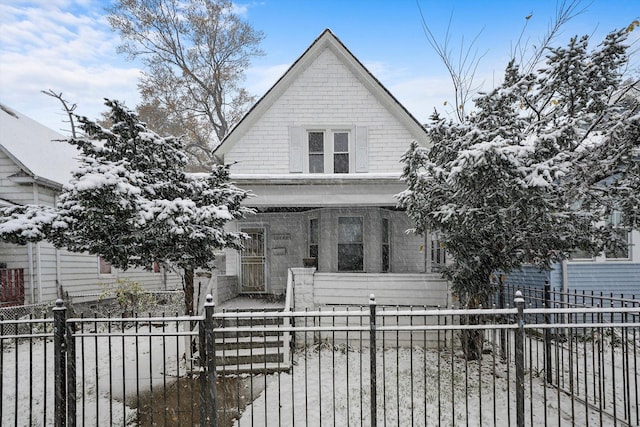 view of front of home featuring covered porch