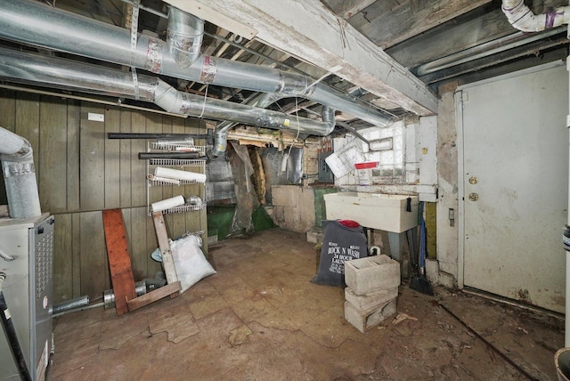 basement featuring sink