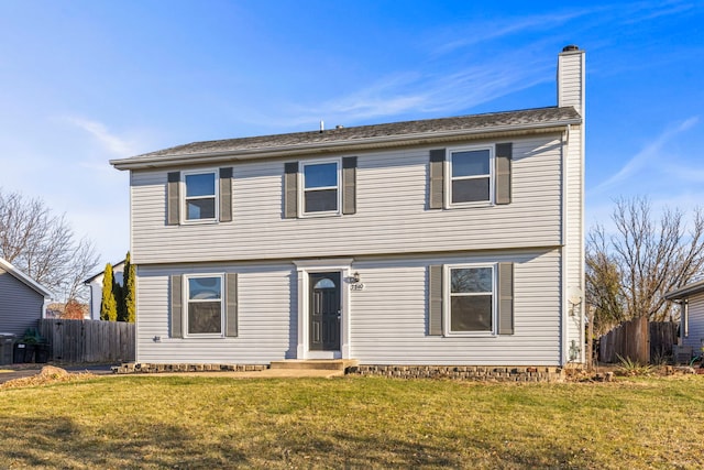 view of front of house with a front yard