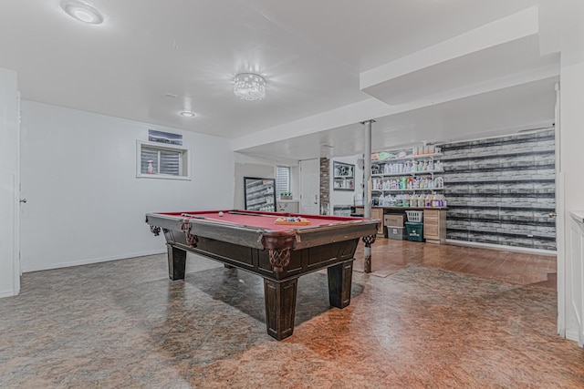 playroom with pool table