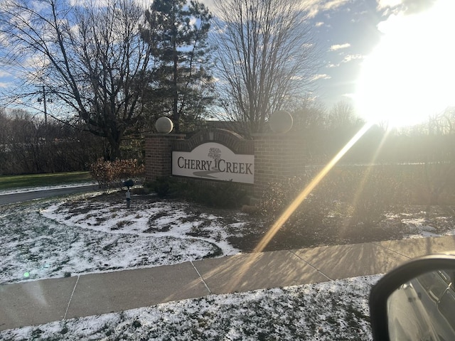 view of community sign