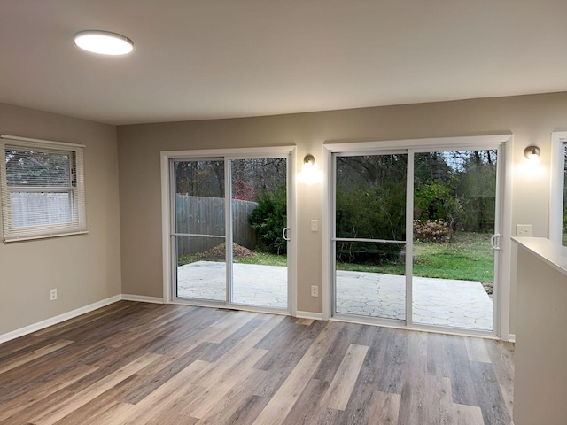 entryway with hardwood / wood-style floors