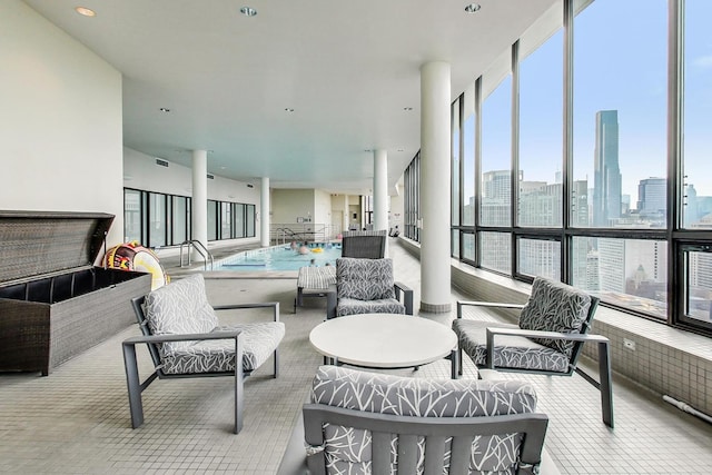 sunroom / solarium with a healthy amount of sunlight