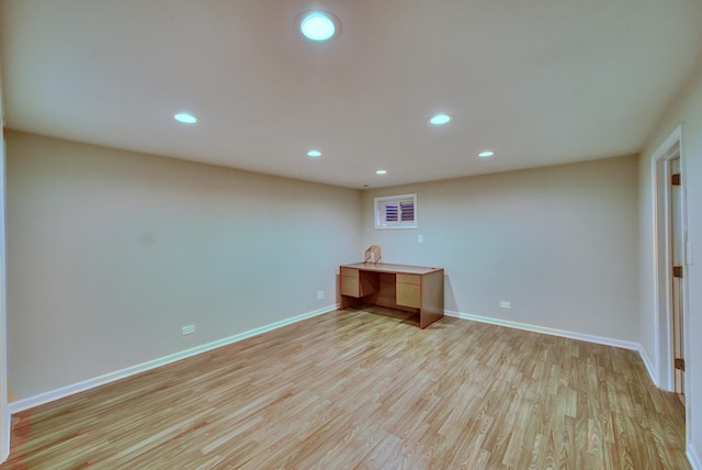 unfurnished room featuring light wood-type flooring