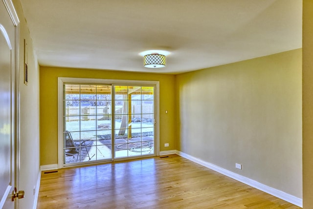 empty room featuring light wood-type flooring