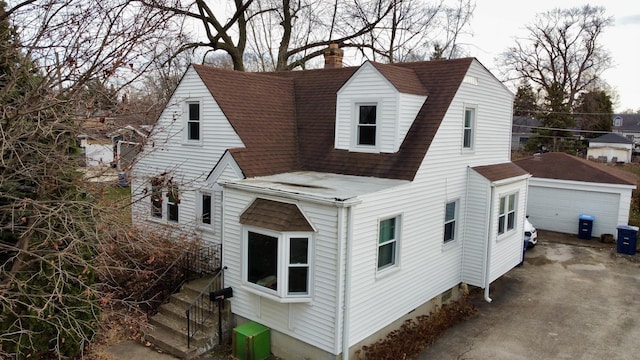 exterior space featuring a garage