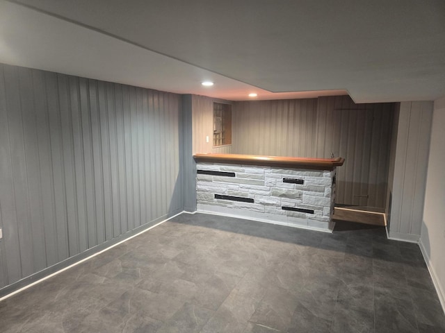 bar with wooden walls