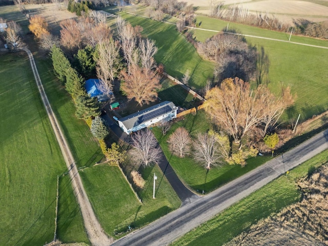 aerial view with a rural view