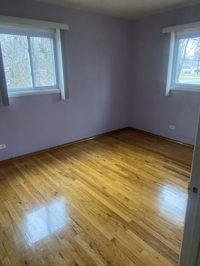 empty room featuring light hardwood / wood-style flooring