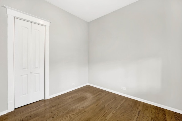 interior space featuring a closet and dark wood-type flooring