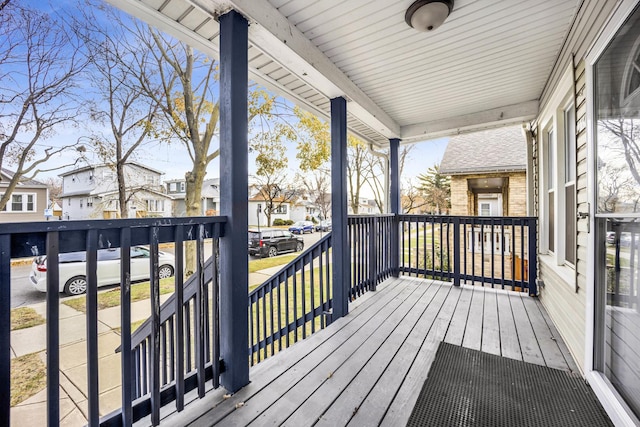 deck with covered porch