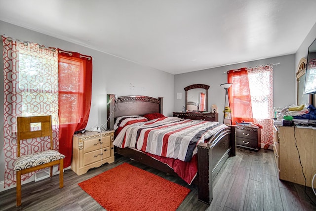 bedroom featuring dark hardwood / wood-style flooring