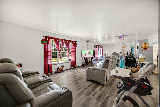 living room featuring hardwood / wood-style floors