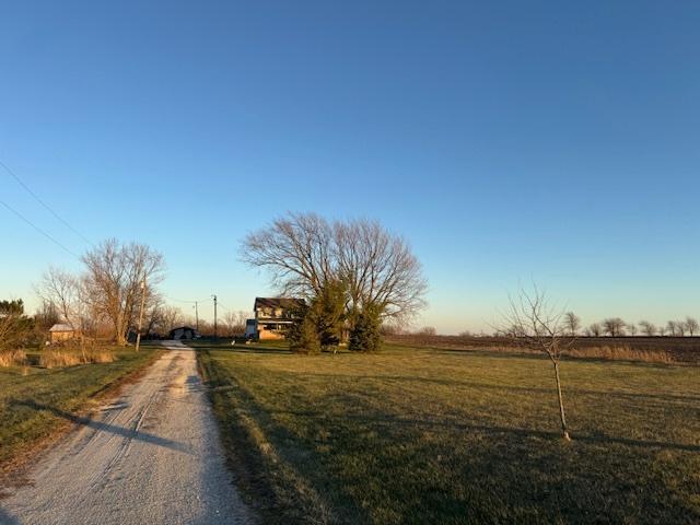 view of road with a rural view