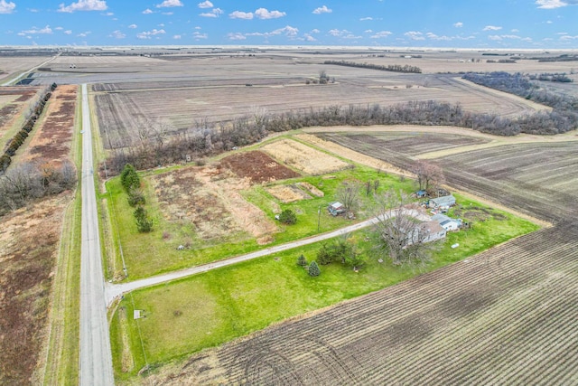 drone / aerial view with a rural view