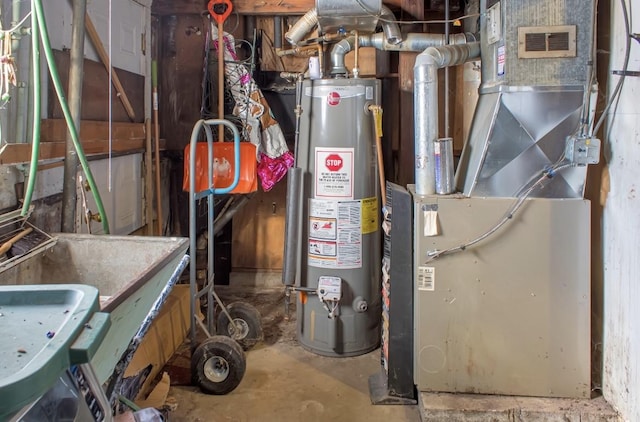 utilities featuring heating unit and water heater