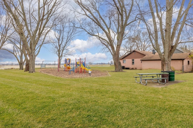 view of yard featuring a playground