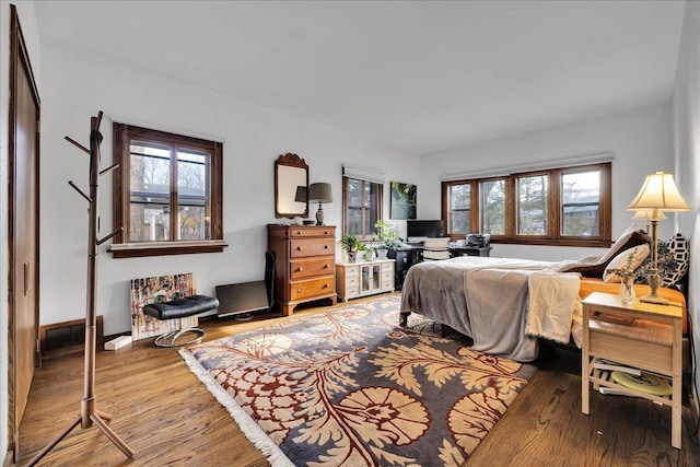 bedroom featuring wood-type flooring