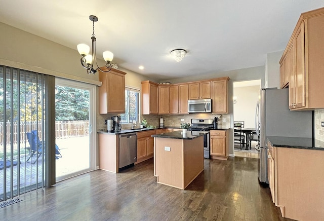 kitchen featuring tasteful backsplash, stainless steel appliances, and a sink