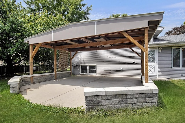 view of patio with a carport