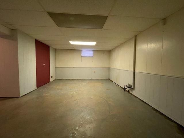 basement with a drop ceiling