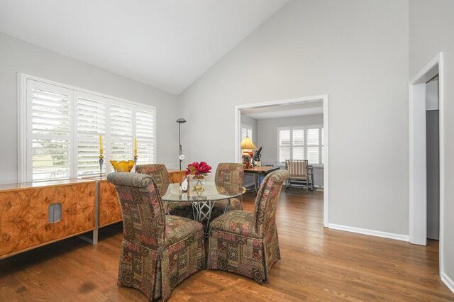 office area with dark hardwood / wood-style flooring