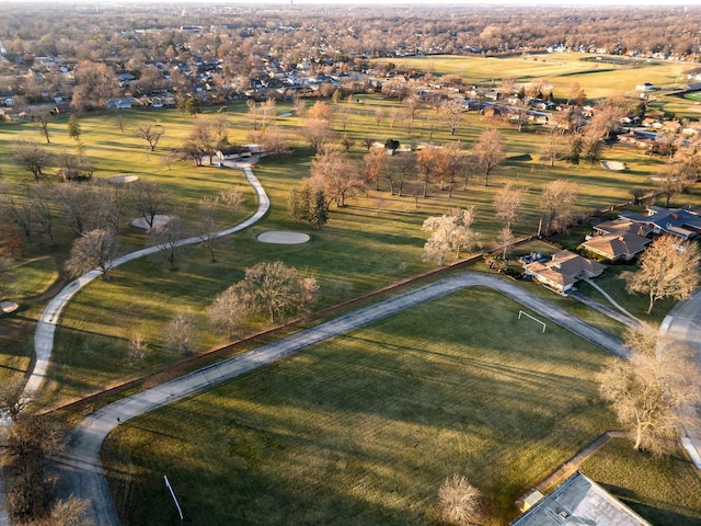 birds eye view of property featuring a rural view