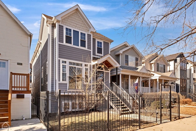 view of front of home with covered porch