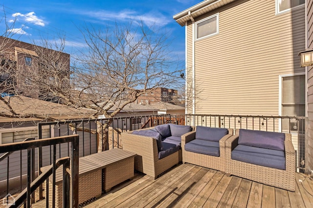 deck with an outdoor living space