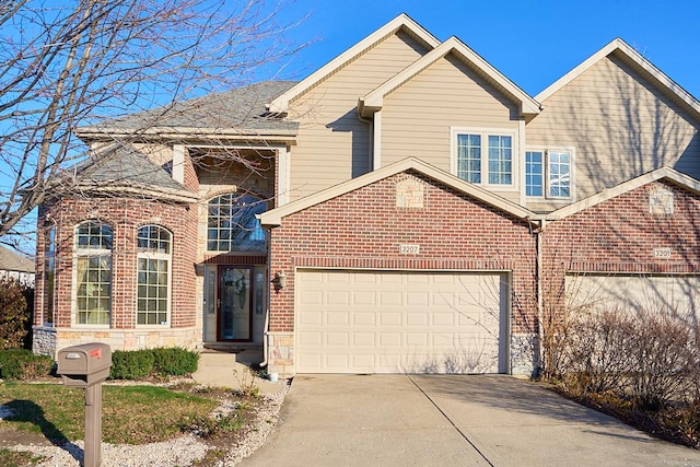 view of property with a garage