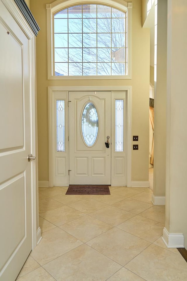 view of tiled entrance foyer