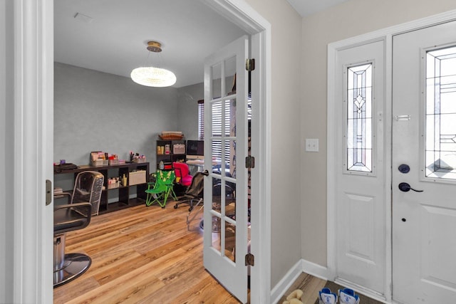 entrance foyer with hardwood / wood-style floors