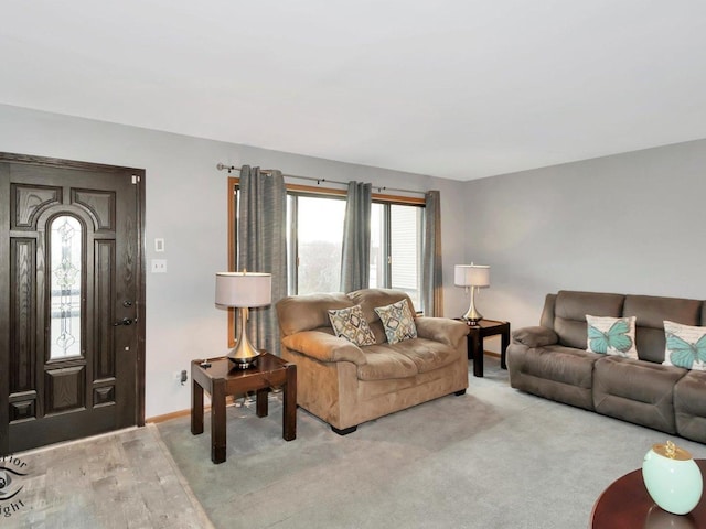 living room featuring light hardwood / wood-style floors