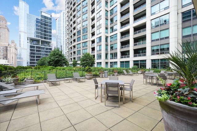 130 N Garland Ct Unit 2608, Chicago, IL 60602 - view of patio / terrace with a city view