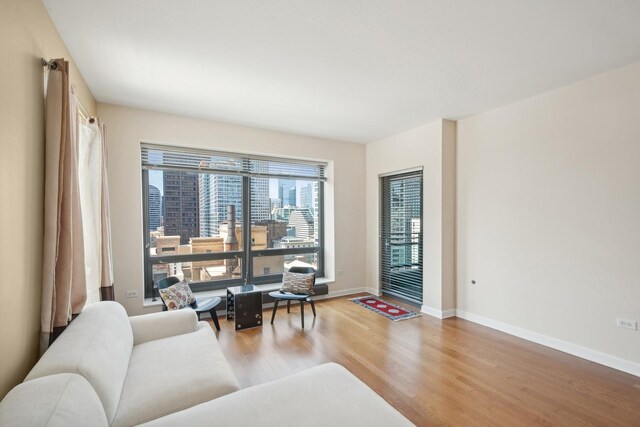 130 N Garland Ct Unit 2608, Chicago, IL 60602 - living area featuring wood finished floors and baseboards