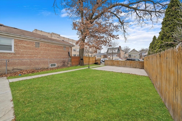 view of yard with a patio